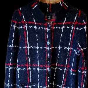 ADRIENNE VITTADINI WOMEN'S SIZE L COLORBLOCK RED BLACK SWEATER NWOT CLASSIC